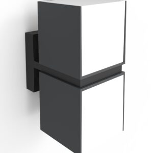 LUTEC CUBA 23W Kültéri Oldalfali LED Lámpatest , Matt Fekete(3000K)-Sötétszürke(3000K,4000K)-1000Lumen-IP54