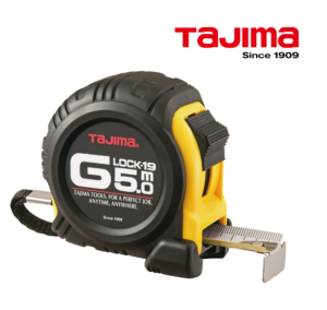 TAJIMA G-LOCK 5m/19mm Profi Mérőszalag Ütésálló Gumi borítással