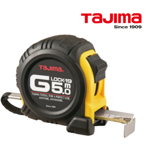 TAJIMA G-LOCK 5m/19mm Profi Mérőszalag Ütésálló Gumi borítással