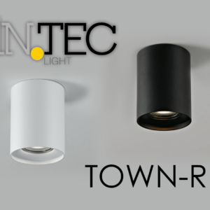 INTEC TOWN Beltéri Mennyezeti Spot Lámpatest, Henger - GU10 Foglalat - Fekete/Fehér