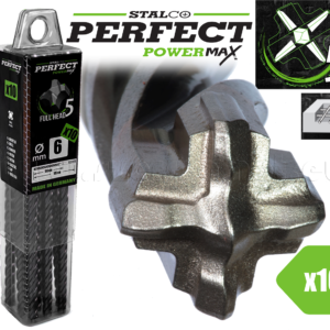 STALCO PERFECT Powermax X5 SDS Plus Fúrószár X-Pack,10 darab/Csomag-Több méretben
