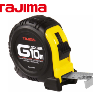 TAJIMA G-LOCK 10m/25mm Profi Mérőszalag Ütésálló Gumi borítással