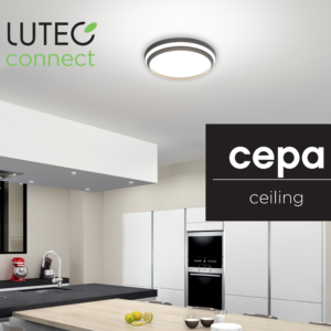 LUTEC CEPA Beltéri Mennyezeti LED Lámpatestek, LUTEC Connect Alkalmazás - 24W/350mm és 40W/450mm Méretek - Fekete vagy Fehér Színű Lámpatest