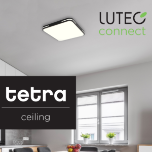 LUTEC TETRA 38W Beltéri Mennyezeti Négyzet Alakzatú LED Lámpatest, LUTEC Connect Alkalmazás - 2700-6500K - Fekete vagy Fehér Színű Lámpatest