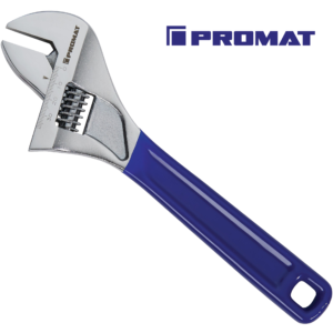 PROMAT 250mm/40mm Állítható Villáskulcs, Gyorsbeállítással - 22,5° pofapozíció
