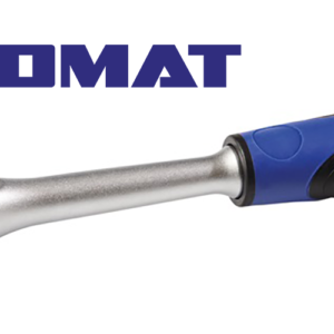 PROMAT 12,5mm(1/2")×250mm-es Racsnis Hajtókar, CrV – Matt Króm Felület – Kétkomponensű Markolat