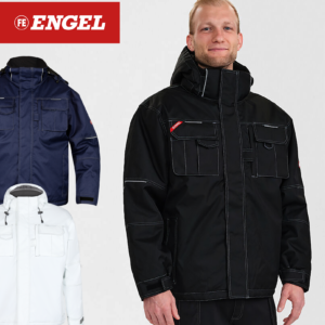 ENGEL COMBAT Téli Dzseki Levehető Kapucnival, Fekete-Fehér-Matrózkék Színek