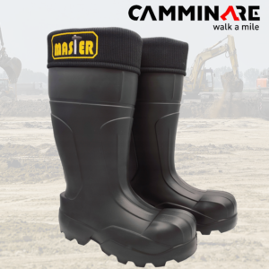 CAMMINARE MASTER Védő Csizma EVA Alapanyagból, Fekete Szín - Kivehető Bélés -Acél Orrvédelem - Kevlár Talpátszúrás Elleni Védelem - -35°C-ig Tesztelve!