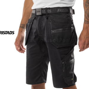FRISTADS CRAFTSMAN Rövidnadrág Sztreccs Betétekkel 2902 GWM, Lengőzsebes - Fekete és Sötét Matrózkék Szín
