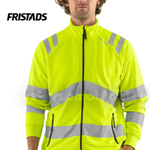 FRISTADS HIGH VIS Cipzáras Pulóver CLASS 3 7863 GPSW, Hi-Vis Sárga és Hi-Vis Narancssárga Színek