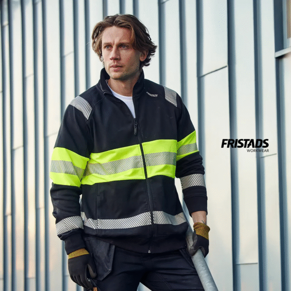 FRISTADS High Vis Cipzáras Pulóver CL 1 7531 GKC, Fekete és Matrózkék Szín - Image 12