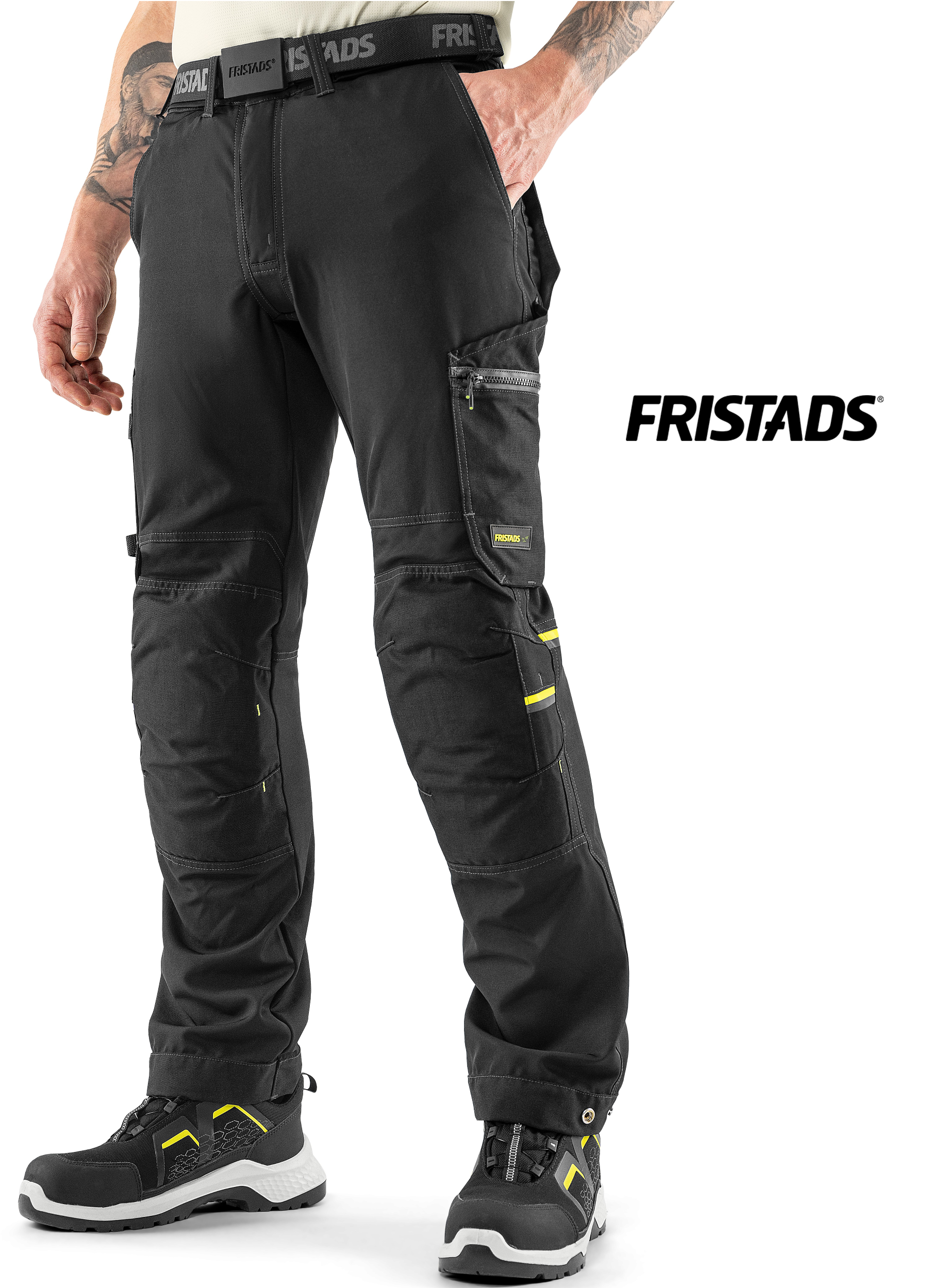 FRISTADS Flex Craftsman Szakiparos Sztreccs Derekas Nadrág 2801 GHST, Fekete Szín - Lengőzsebbel Kiegészíthető!