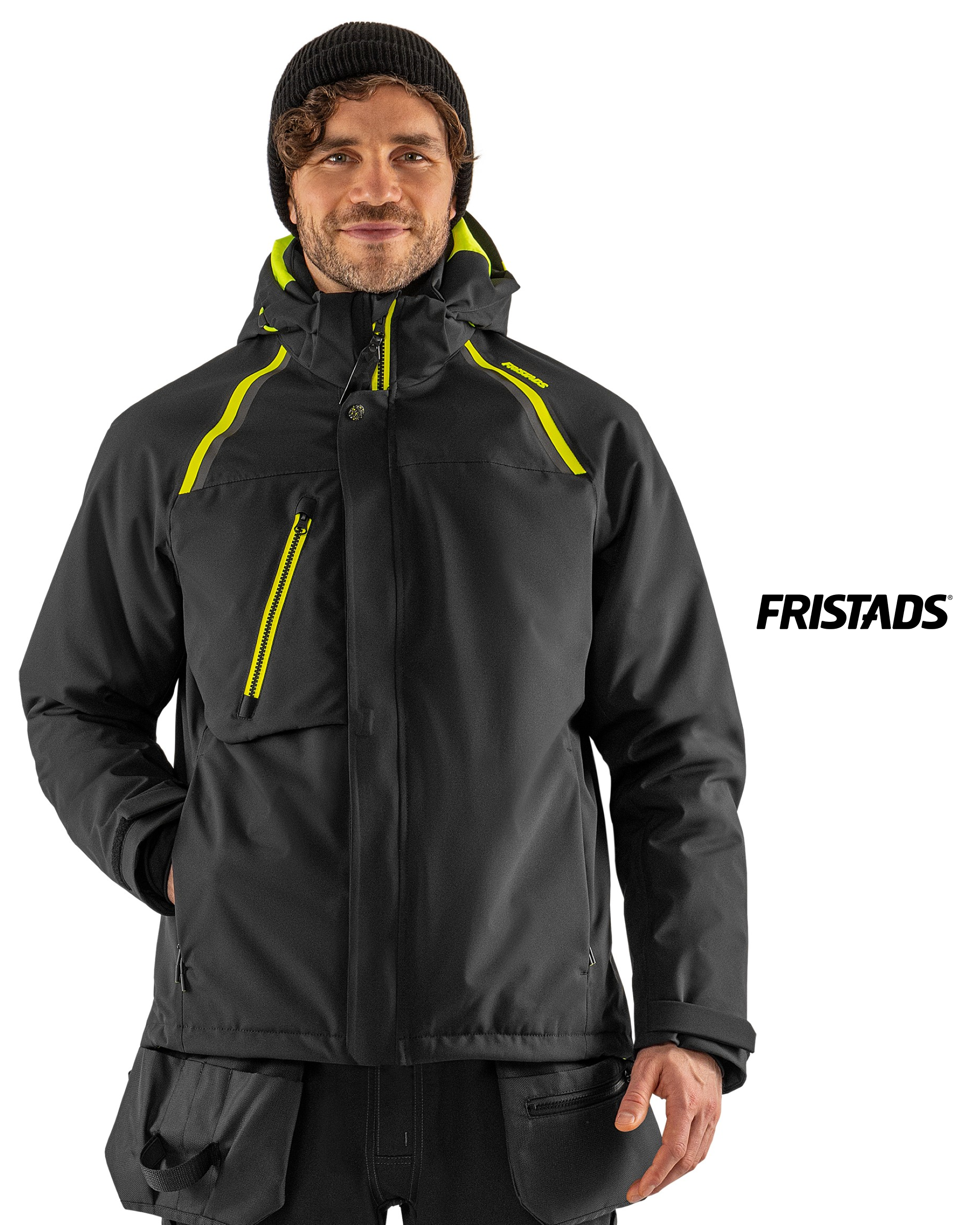 FRISTADS PrimaLoft® Sztreccs Téli Dzseki 4873 GLPS, Fekete Szín