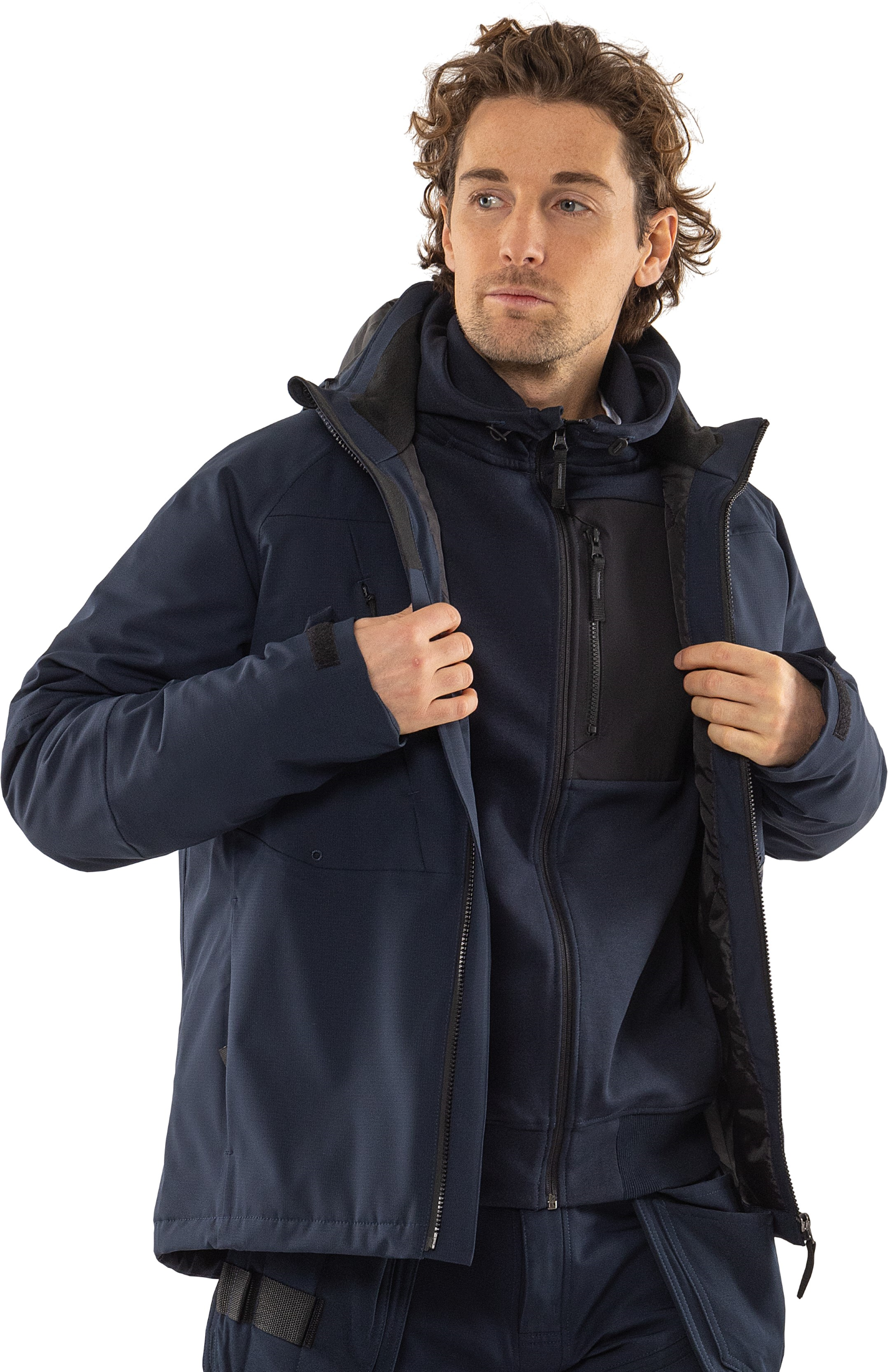 FRISTADS Szakiparos Sztreccs Téli Dzseki 4883 GLS, Fekete És Sötét Matrózkék Szín - Image 14