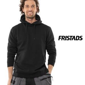 FRISTADS Kapucnis Pulóver 7736 SWB, Kenguru Zseb - Fekete Szín