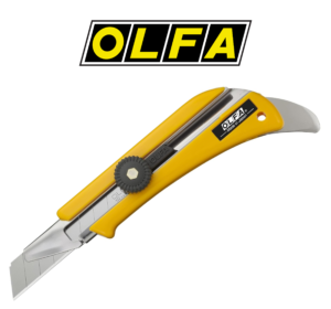 OLFA OL 18mm-es Professzionális Vágókés, Elől Hosszított Pengecsatorna - Csavaros Pengerögzítő