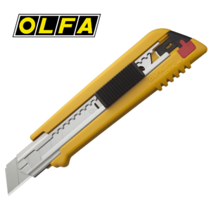 OLFA PL-1 18mm-es Professzionális Vágókés, Pengetárolás a Markolatban - PRO-LOAD® Pengecsere - Automata Zár Másodlagos Csavaros Zárral