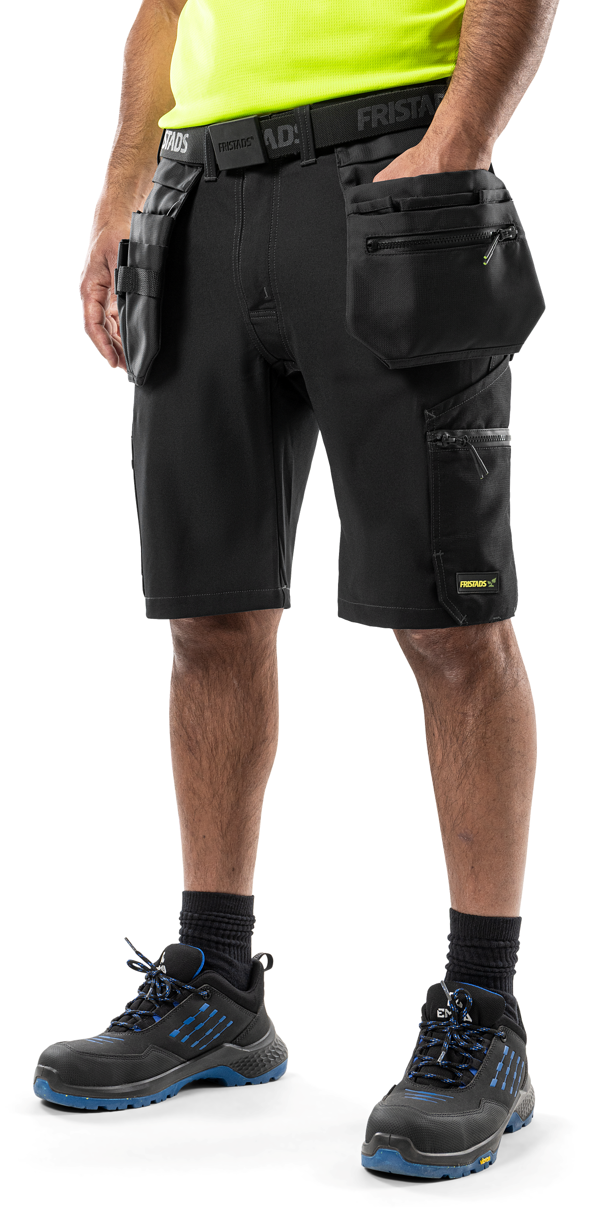 FRISTADS Flex Craftsman Szakiparos Sztreccs Rövidnadrág 2803 GHST, Fekete Szín - Lengőzsebbel Kiegészíthető! - Image 9