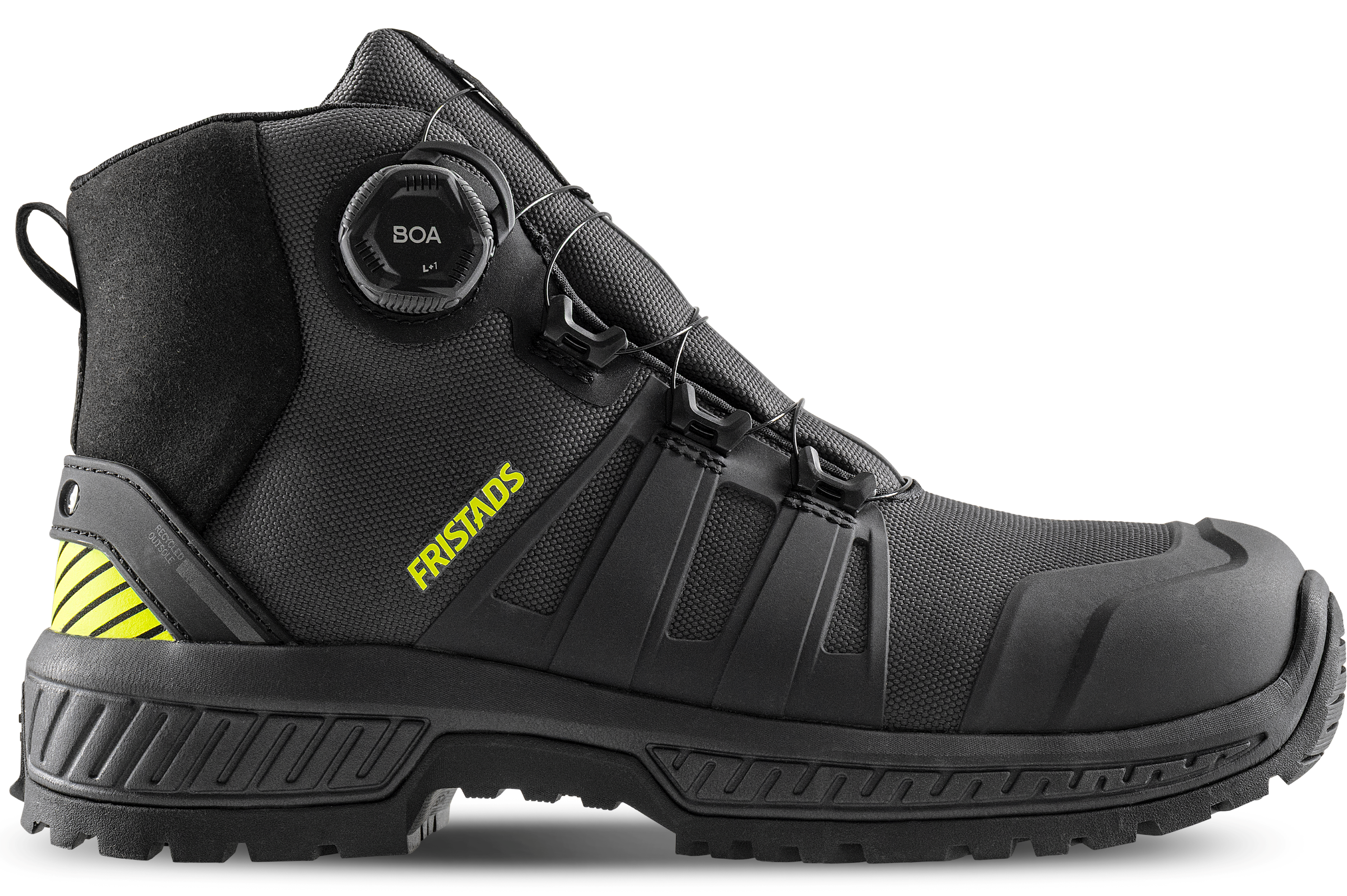 FRISTADS ComfortStep Magas Szárú Védőlábbeli, S3S – CORDURA® – BOA® Fit Fűzőrendszer – Antracit Szürke/Neonsárga Szín – 36-48 Méret - Image 2