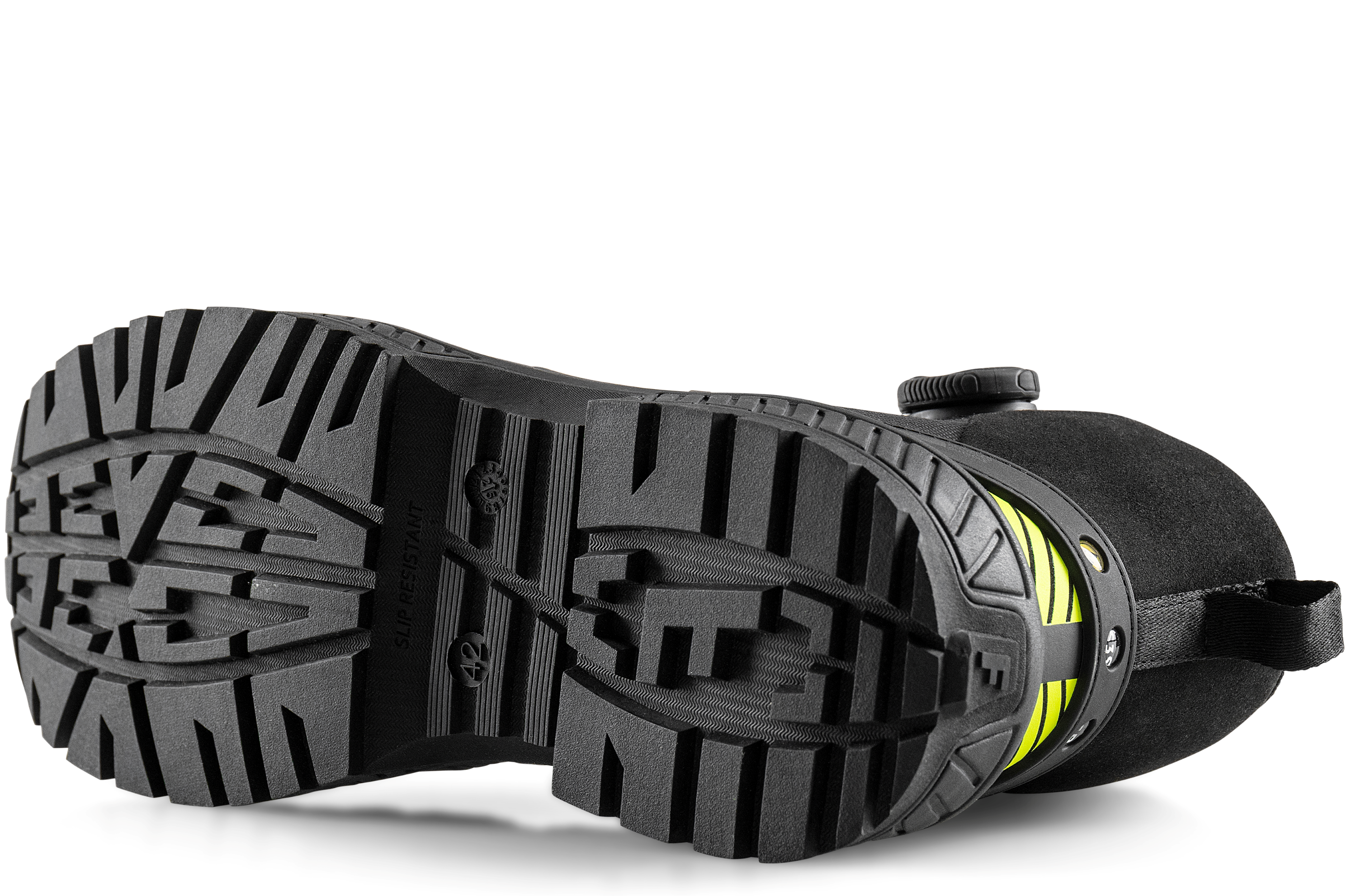 FRISTADS ComfortStep Magas Szárú Védőlábbeli, S3S – CORDURA® – BOA® Fit Fűzőrendszer – Antracit Szürke/Neonsárga Szín – 36-48 Méret - Image 4